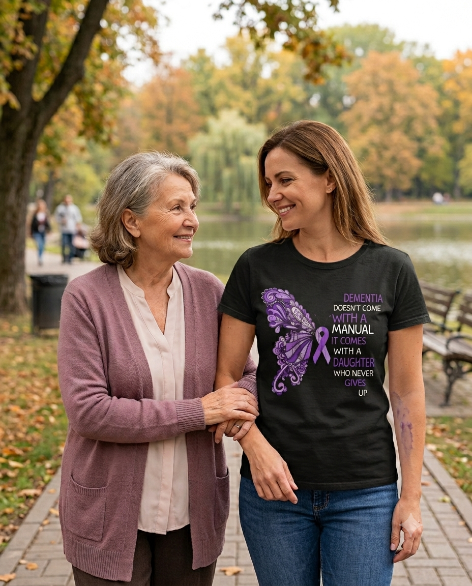 Dementia Awareness Daughter T-Shirt – Purple Ribbon Tee